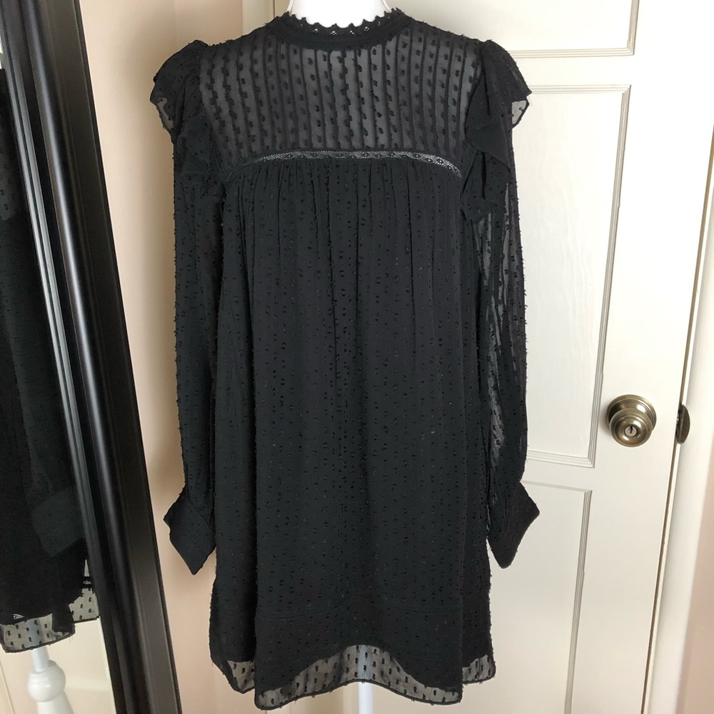 Zara Trafaluc Collection Plumetis Black Dress NWT